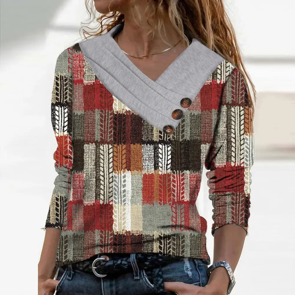 Leá Martin® - Bourgondië blouse met geometrische texturen