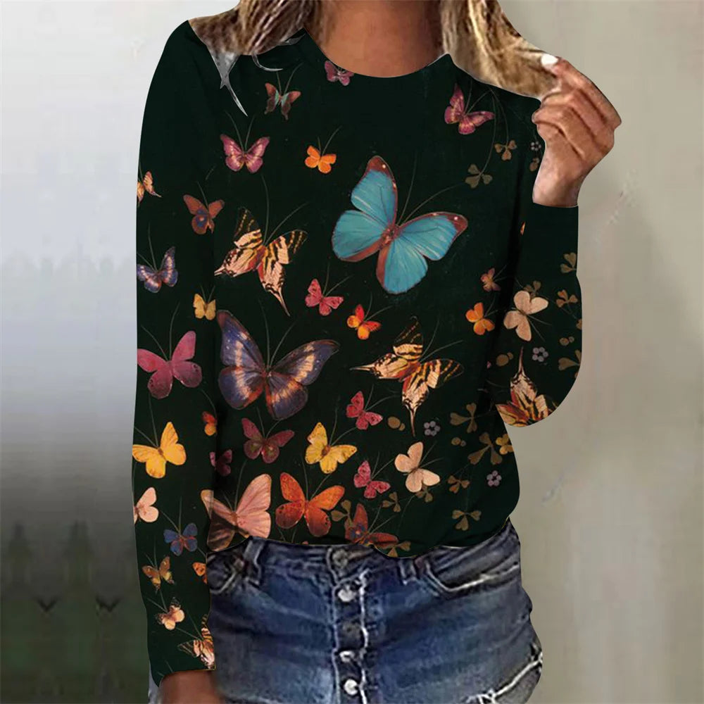 Élise Fauve® - Butterfly Dames Artie-Print T-shirt