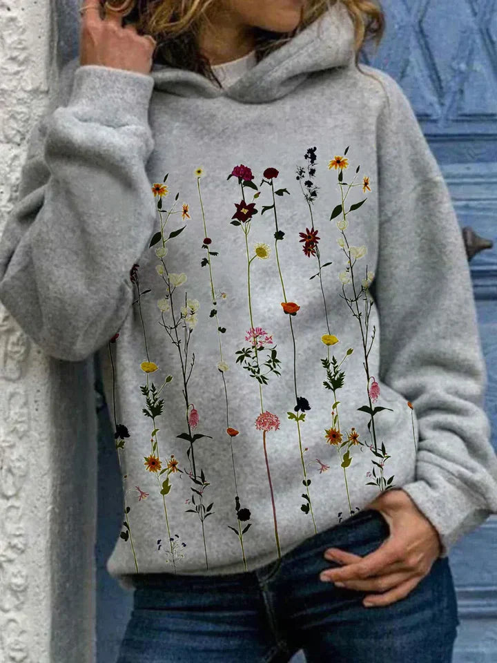 Malou - Hoodie met bloemenprint