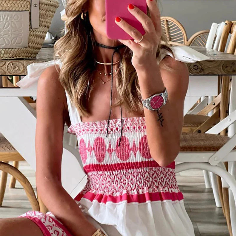 Nelli - Roze boho jurk