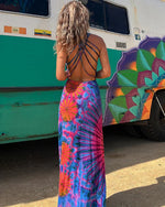 Layiah - Maxi jurk met kant en Tie-Dye print