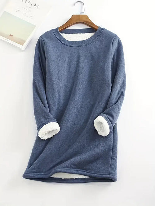 Kaylee - Sweatshirt van fleece met nek
